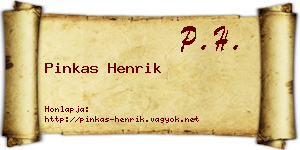 Pinkas Henrik névjegykártya